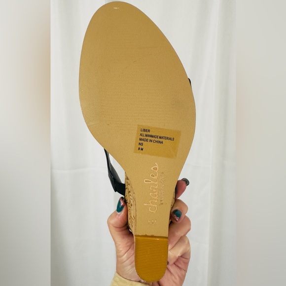 CHARLES BY CHARLES DAVID Women's Liber Platform Black Straps/Cork Sole 8M NIB - Picture 10 of 11